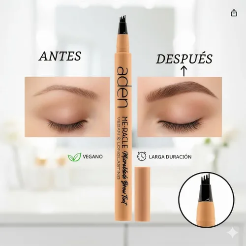 Vista 3 de ADEN Microblading - Pluma de cejas – Punta de triple tiempo para cejas naturales similares al cabello, impermeable, a prueba de manchas y larga 01