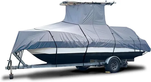 Vista 10 de EliteShield Cubierta Resistente para Barco con T-Top, Se Adapta a Barco de Consola Central de 18 pies a 20 pies de Largo con T-Top Hard-Top
