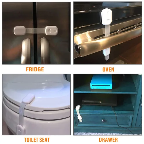 Vista 2 de Goodv Cerraduras para gabinete de seguridad para niños, paquete de 10 cierres a prueba de bebés para puerta de cajón, refrigerador, horno, asiento