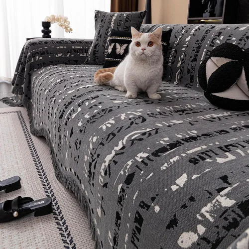 Vista 22 de ROOMLIFE Funda de sofá con estampado de leopardo para sofá de 3 plazas, lavable, protector de muebles para perros, funda de sofá suave