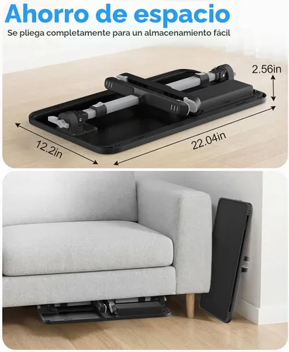 Vista 5 de HETTHI Bandeja de escritorio para cama de laptop, soporte ajustable y resistente para computadora portátil con materiales de primera calidad Negro