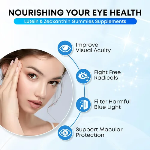 Vista 2 de Gomitas de luteína, suplementos de luteína y zeaxantina 12 en 1, vitaminas oculares para adultos, suplemento de salud ocular con múltiples vitaminas