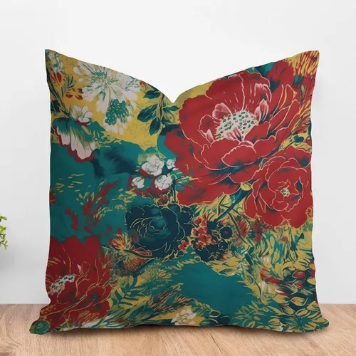 Vista 57 de ArogGeld Funda de almohada blanca con flores chinoiserie, funda de almohada para sofá, diseño floral verde y blanco, funda de almohada de lino A-12