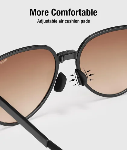 Vista 3 de BENEUNDER Polarized Foldable Sunglasses Men Women UV400, Ultra Light & Thin Metal Frame, Anti Glare & Scratch Resistant Lens