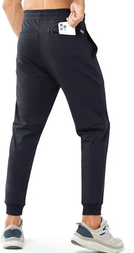 Vista 3 de MYTREKALLY Mens Jogger Pants with Zipper Pockets Golf Pant Workout Gym Pants Jogging Pant for Men Athletic Training Track