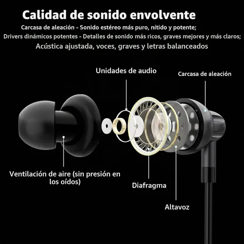 Vista 2 de Auriculares USB C con cable con micrófono para Samsung Galaxy S24/S23/S26