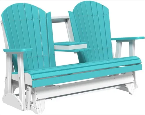 Vista 31 de LuxCraft Deslizador Adirondack de 5 pies con consola plegable (Premium - Caoba antigua)