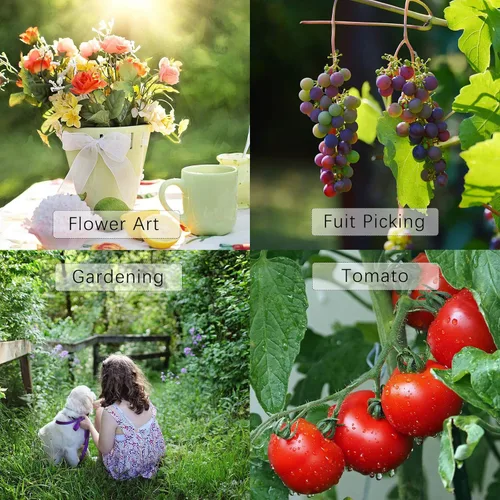 Vista 6 de Leize Tijeras de flores, tijeras florales de acero inoxidable multifunción de alta calidad, podadora gruesa para flores, ramas y hojas (rosa)
