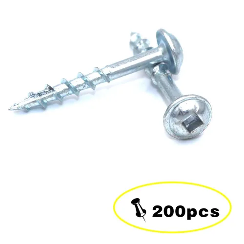 Vista 2 de FGen 200pcs Square Groove Head Wash Madera Tornillo Grueso Diente con Arandela Cabeza #81-1/4 pulgadas