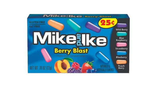 Vista 3 de Mike & Ike - Paquete variado de dulces masticables Berry Blast, Tropical, Sandía, Cereza, 0.78 onzas (paquete de 24)