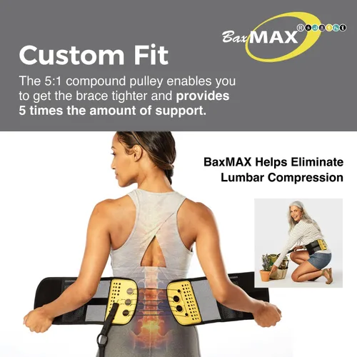 Vista 3 de Cinturón de soporte lumbar con sistema de polea compuesta, hecho de malla ligera y transpirable, alivio instantáneo para el dolor de espalda baja