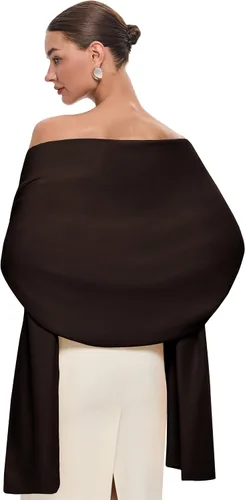 Vista 22 de PULI Bufanda y chal tipo pashmina para mujer, accesorio para vestido de noche, gran bufanda manta larga, chal para boda nupcial de invierno