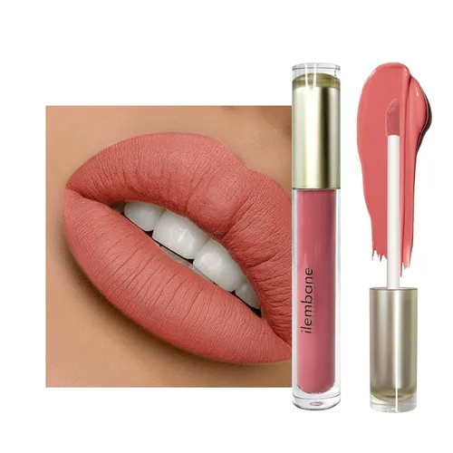 Vista 32 de Lápiz labial líquido rosa polvoriento, mate, de larga duración Whispering Wind