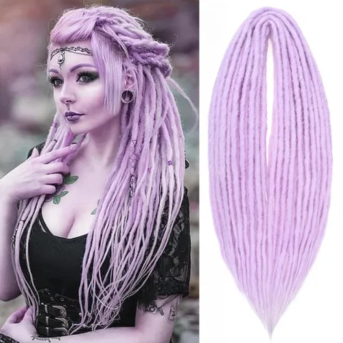 Vista 46 de Leeven Extensiones de Rastas Sintéticas de Doble Punta de 24 Pulgadas 30 Hebras Rastas Boho 613 Rubio 3 Estilos Mixtas Onduladas Rizadas DE Rastas