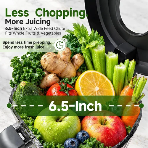 Vista 3 de AMZCHEF Exprimidor de prensa en frío, Juicer lento de alimentación