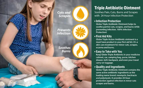 Vista 2 de Pomada triple antibiótico para primeros auxilios, de 1 onza (comparar con los ingredientes activos de neosporin), 1