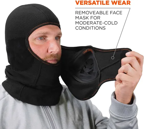 Vista 5 de Ergodyne N-Ferno 6970 pasamontañas térmico con intercambio de calor, negro