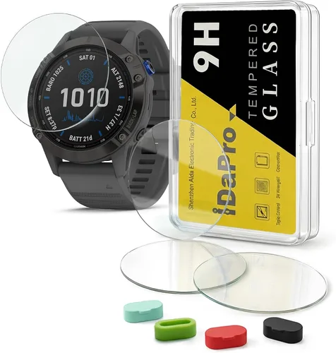 Vista 12 de iDaPro Protector de pantalla para Garmin Fenix 6S/6S Pro/6S Zafiro, 9H Glass