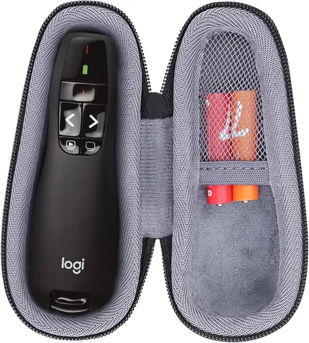 Vista 14 de co2CREA - Carcasa rígida para Logitech Spotlight 2/1 con mando a distancia, color negro Presenter Clicker Compatible, Travel Protective Storage