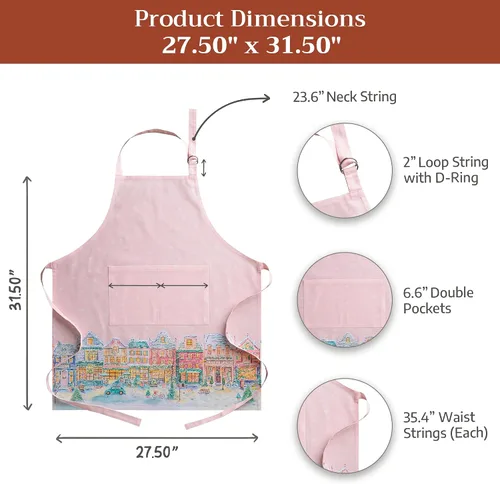 Vista 456 de Maison d' Hermine Delantales para mujer con bolsillo, 100% algodón (27.50 x 31.50 pulgadas)