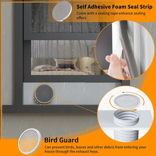 Vista 7 de LBG Products Kit de sellado de ventana de aire acondicionado portátil aislado, kit de ventilación de ventana de CA ajustable, placas de sellado