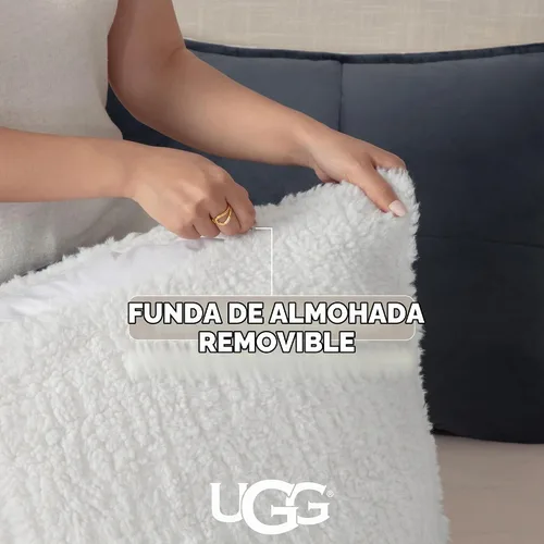 Vista 5 de UGG Blissful - Juego de edredón tamaño King, cálido y reversible, 3 piezas, color azul imperial Fits King & California King Beds, Cozy & Soft