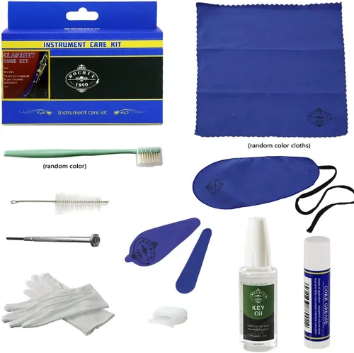 Vista 2 de Kit de limpieza de clarinete y correa para el cuello de clarinete negro