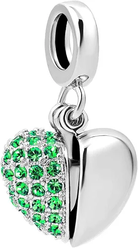 Vista 3 de LovelyCharms - Abalorio de plata de ley, diseño de corazón con texto "I Love You