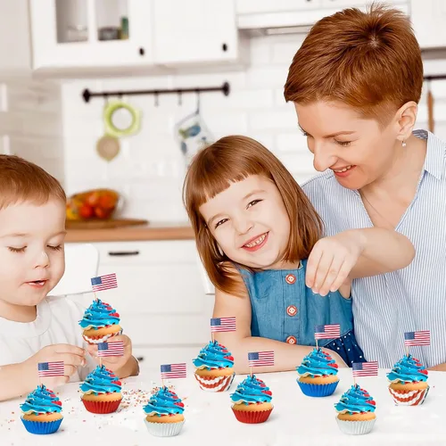 Vista 5 de COcnny America - Bolsas de papel de aluminio para cupcakes, 600 unidades de papel de aluminio para el 4 de julio, envoltorios de papel