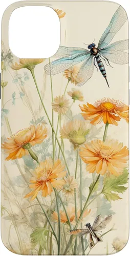 Vista 15 de Cute Vintage Illustration Daisy Flowers Dandelion Dragonfly Case for iPhone 17