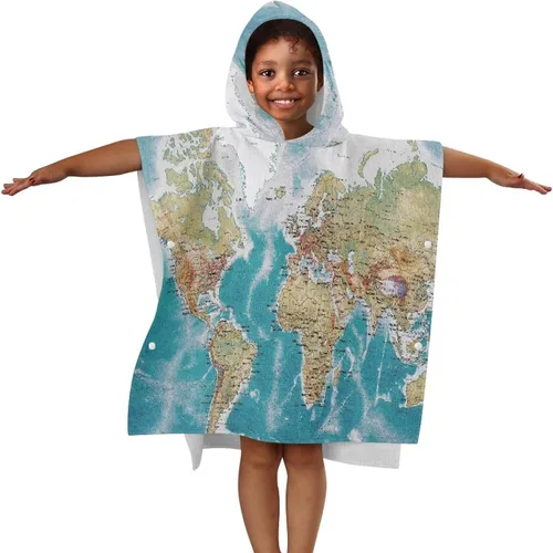 Vista 2 de Toalla de baño con capucha para bebé, toalla de baño grande para niños pequeños y niños, súper absorbente, baño, playa, artículos de natación