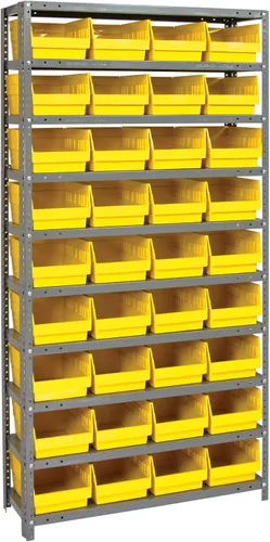 Vista 109 de Quantum QSBU-245BK Heavy Duty Shelving Unit with (7) Shelves and (24) QUS245 Black Bins for Garage Warehouse Storage Distribution 400 lb Load