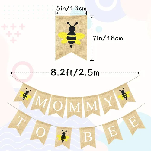 Vista 2 de VILIFEVER Cartel de mamá a abeja para baby shower, decoraciones temáticas de baby shower, decoraciones de género neutro suministros de bienvenida