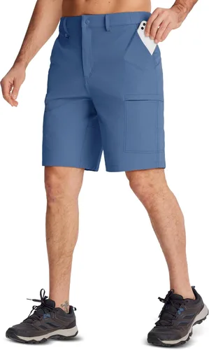 Vista 2 de MAGCOMSEN Men's Hiking Cargo Shorts Quick Dry Lightweight 9" Golf Shorts Summer Casual Work Outdoor with 5 Zipper Pockets