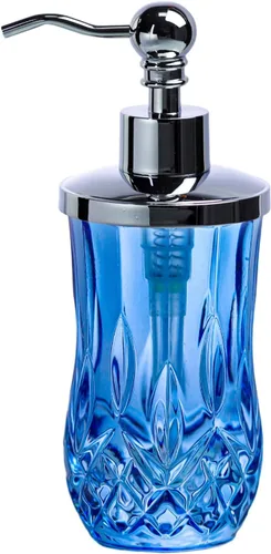 Vista 18 de Dispensador de jabón de vidrio ámbar de 9 onzas con bomba de aleación de zinc negro mate, vidrio de corte grueso sin plomo, dispensadores de jabón