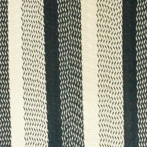 Vista 2 de NOVICA Hamaca maya tejida a mano de nailon a rayas blancas negras para 2 personas, rayas nocturnas (doble)