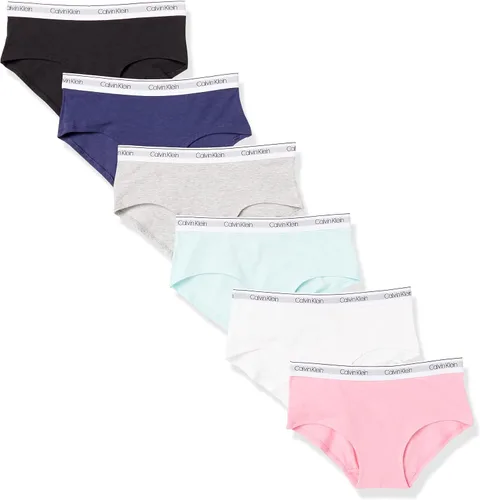 Vista 10 de Calvin Klein girls Cotton Hipster Underwear Panties, 6-pack Paquete Delta Teal