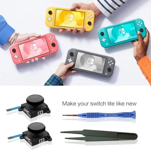 Vista 4 de Palo de repuesto Joy Stick para Nintendo Switch Lite y Joystick de repuesto para Switch Lite y kit de herramientas de reparación para Nintendo