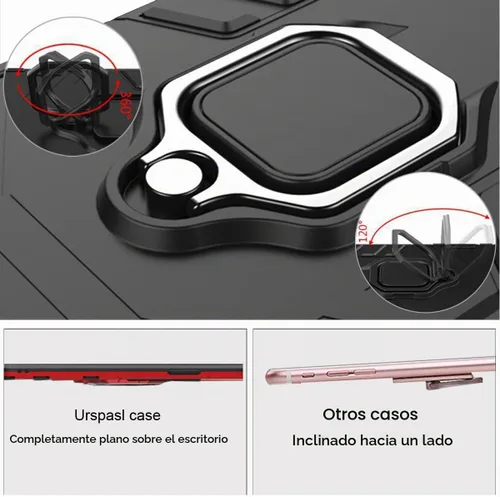 Vista 6 de Funda para Xiaomi Redmi Note 11/Note 11S (no 5G) con protector de pantalla de vidrio templado híbrido resistente Armadura protectora con soporte
