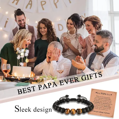 Vista 5 de Regalos para hombres, adolescentes, niños, pulseras de cuentas, regalos para yerno, hermano, suegro, cuñado, tío, amigo, novio, abuelo, padre, hijo