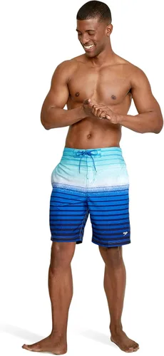 Vista 2 de Speedo Traje de baño para hombre, longitud hasta la rodilla, con rayas, Bondi