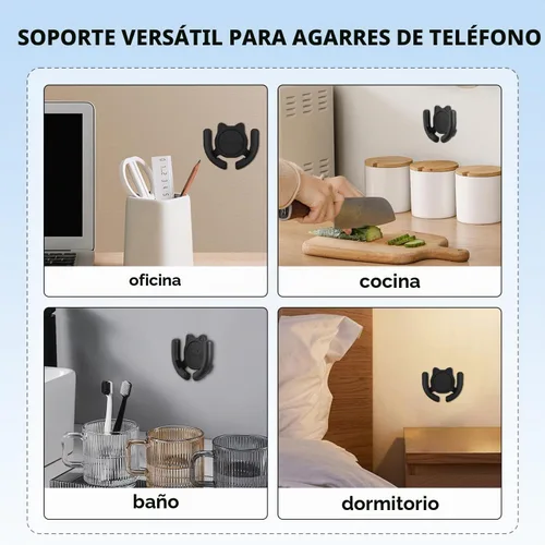 Vista 4 de Soporte multisuperficie para automóvil, paquete de 2 unidades compatible con soportes Popsocket, accesorios de soporte de dispositivos manos libres