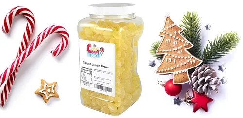 Vista 8 de Sanded Lemon Drops Old Fashioned Hard Candy 6 Lbs Sin gluten, viene en frasco, 6 libras