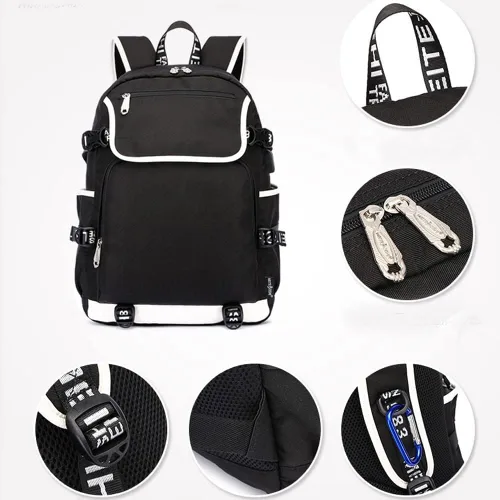 Vista 4 de DIOMMELL Mochila de anime con capacidad de lona, mochila para computadora portátil