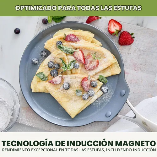 Vista 4 de GreenPan Valencia Pro 9.5" Ceramic Nonstick Crepe Pan, Hard Anodized