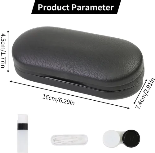 Vista 3 de Estuche 2 en 1 para Lentes de Contacto y Anteojos para Mujeres, Hombres y Niños, Estuche Duro Portátil de Doble Cara para Anteojos de Viaje