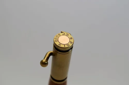 Vista 5 de Whiskey Barrel Bolt Action Bullet Pen in Antique Brass Finish with Velvet Pouch