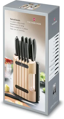 Vista 3 de Victorinox Swiss Classic 6.7153.11 - Juego de cuchillos de bloque de 11 piezas, color negro