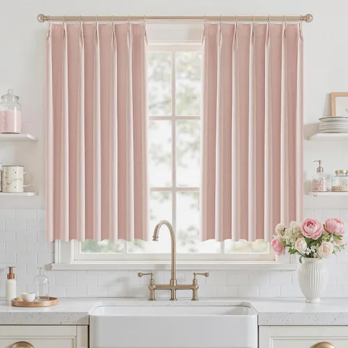Vista 44 de UHITECH Cortinas plisadas pequeñas de 35 pulgadas de largo, cortinas opacas cortas para ventanas de sótano, aislamiento térmico, cortinas opacas