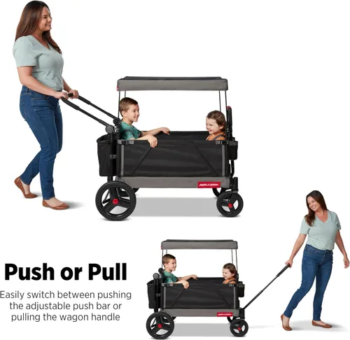 Vista 5 de Radio Flyer - Vagón para niños, cochecito de bebé, juguetes para exteriores para niños de 1 a 3 años, carrito rodante, carrito de playa con ruedas